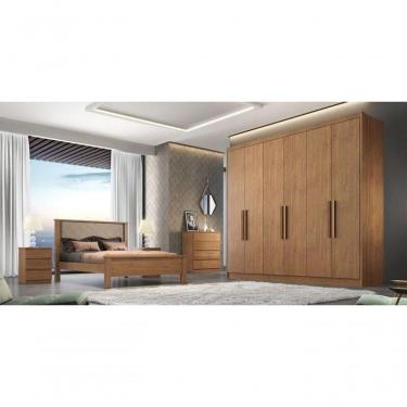Imagem de Guarda Roupa Casal 100% Mdf 6 Portas 6 Gavetas Rizon -cumaru Móveis Novo Horizonte