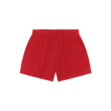 Imagem de Shorts infantil menina em moletinho Brandili, 4, Vermelho