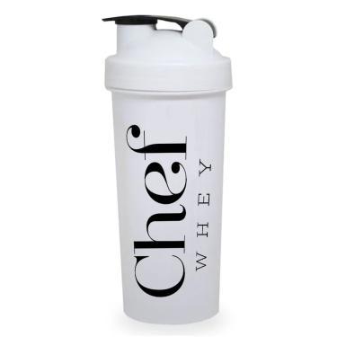 Imagem de Coqueteleira Chef Whey 700mL Transparente Tampa Branca