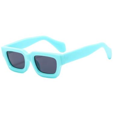 Imagem de Óculos de Sol Punk Masculino UV400 Cinza Jelly Feminino para Esportes ao Ar Livre, Corrida e Ciclismo, Azul e Cinza