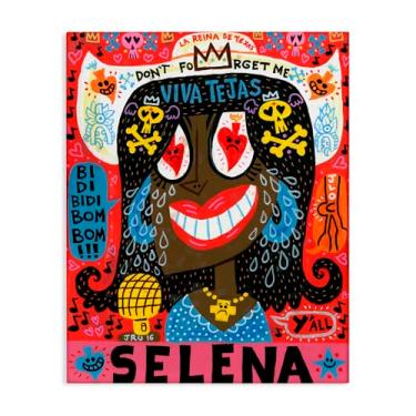 Imagem de Stupell Industries Arte de parede em tela Selena Don't Forget Me, design de Jorge R. Gutierrez, 76 x 61 cm