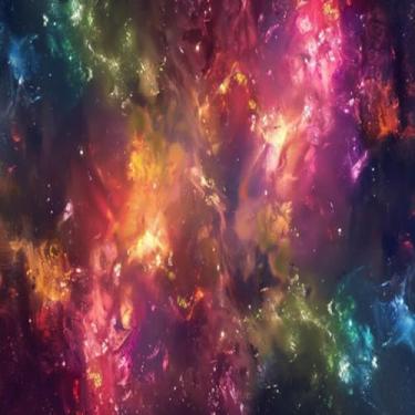 Imagem de Quadro Decorativo Abstrato Galáxia Cosmos Colorido para Sala e Escritório 30x30cm