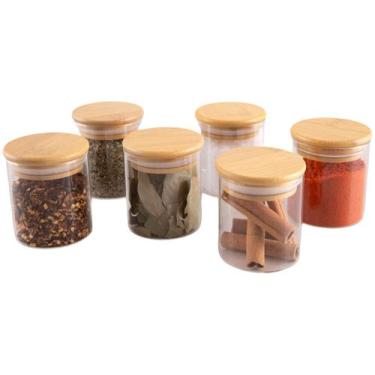 Imagem de Jogo de Potes de Vidro Brinox Redondo 180ml Ekko Lock & Stock 6 Peças,