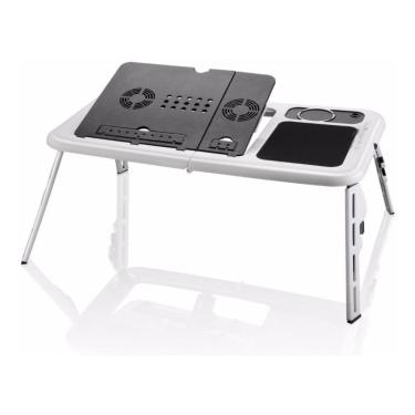 Imagem de Mesa Para Notebook Suporte Com 2 Coolers E Sensor Touch - Suporte Ajustável Portátil