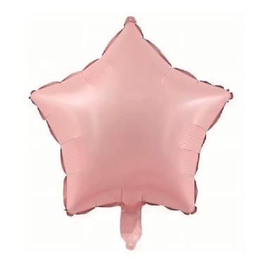 Imagem de BALAO METALIZADO ESTRELA C/CANUDO ROSA BEBE 10" C/ 6 UNIDADES