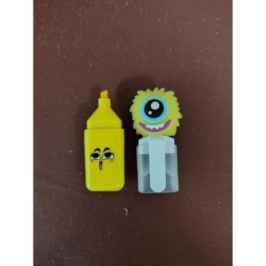 Imagem de Mini Marca Texto Monsters 6 Cores, Kit Escolar com Bolsinha, Design Fofo para Crianças e Estudantes