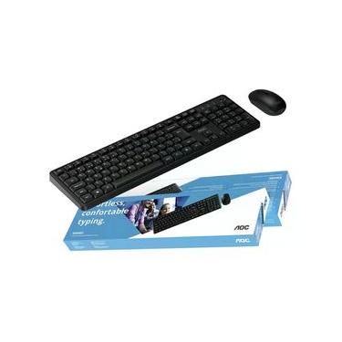 Imagem de Kit Teclado e Mouse Sem Fio Wireless 2.4 - Preto - AOC