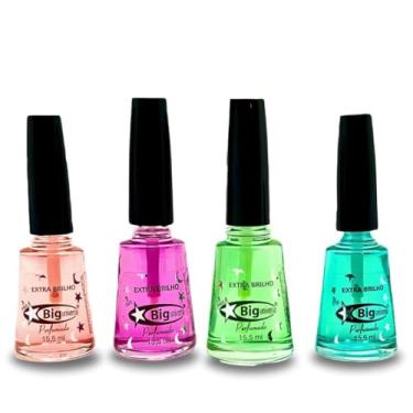 Imagem de Kit 4 Esmaltes Extra Brilho Perfumado 3Free Acabamento Impecavel e Aroma para as Unhas Big Universo