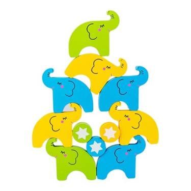 Imagem de KiBcsLic Brinquedo de equilíbrio em forma de elefante, de madeira para montar, atividade educativa para crianças a partir de 2 anos, diversão
