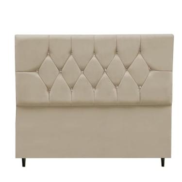 Imagem de Cabeceira Casal Queen King Solteiro em Suede e Pés de Apoio - Cabeceira - Decoração de quarto ideal para o Brasil(Bege,2.00)