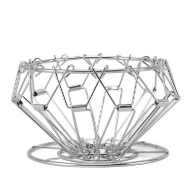 Imagem de Mingzhe Suporte de Filtro de Gotejador de café Portátil Dobrável de Aço Inoxidável para Aventuras Ao Ar Livre de Acampamento (Prata)