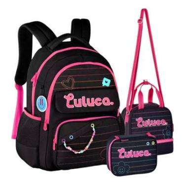 Imagem de Kit Mochila Escolar Luluca Infantil  Juvenil Feminina-Feminino
