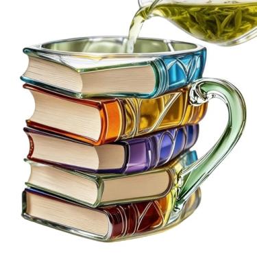 Imagem de Caneca de livro - Novidade Xícara Chá Drinkware | Caneca Amantes de Livros - para Leitores Entusiastas Mulheres Homens Escritor Bibliotecário Latte Vinho Suco Leite