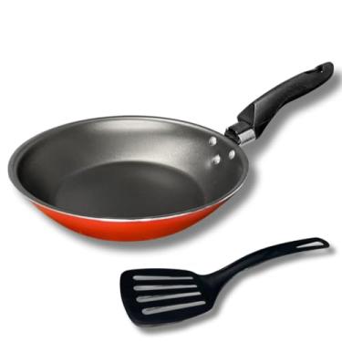 Imagem de Frigideira 16 cm Francesa Antiaderente Teflon com Espátula Nylon Cor Vermelho