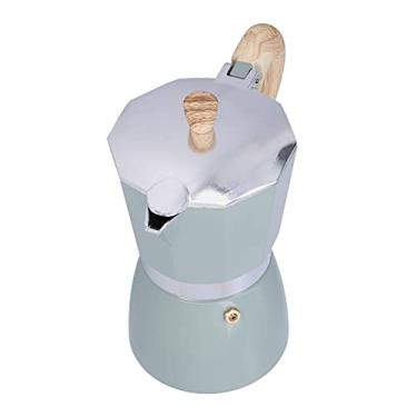 Imagem de GLOGLOW Cafeteira 300ML Cafeteira Moka, Liga de Alumínio, 6 Xícaras, Alça Ergonômica, Fogão, para Casa e Escritório, Suprimentos de café e chá (lago turquesa)