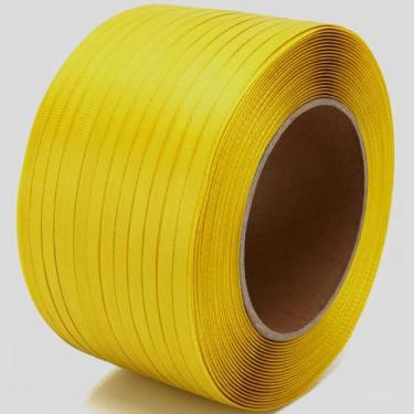 Imagem de Tiras de poli, alça de bandagem de embalagem, rolo de cintagem de paletes de comprimento de 1640 pés - cintas de polipropileno 1,5 cm de largura, 0,1 cm de espessura, resistência à ruptura de 136 kg