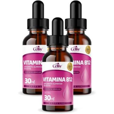 Imagem de Kit Com 03 - Vitamina B12 Em Gotas 30ml Celliv-Unissex
