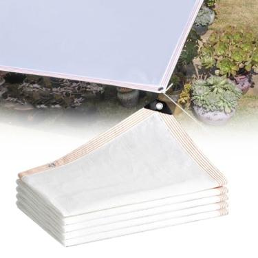 Imagem de CYPOSLDN Pano de sombra com ilhós, rede de sombra branca, 90% de proteção solar, rede de sombra, tecido de proteção solar, para cobertura de plantas de jardim ao ar livre, estufas