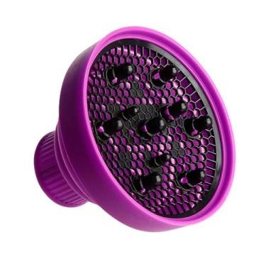 Imagem de Yinhing Difusor de Secador de Cabelo Dobrável, Acessório de Difusor de Silicone Leve Dobrável para Viagem Portátil para Secador de Cabelo, Com Design de Calor para Cachos e Cabelos Lisos (PURPLE)