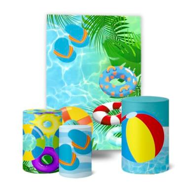 Imagem de Trio Capas Cilindro + Painel 1,50x2,0m Retangular Pool Party (K6PPY0003)