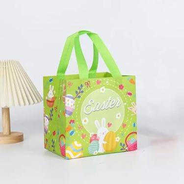 Imagem de RIMYIUKU Sacos de Páscoa com alças, sacos de presente de Páscoa reutilizáveis, bolsa de guloseimas de festa de caça ao ovo de Páscoa para crianças, sacolas impermeáveis para lembrancinhas de Natal