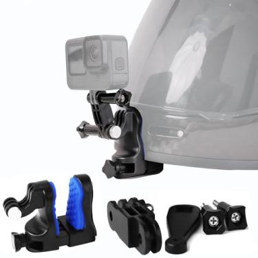 Imagem de Niewalda Suporte de queixo de capacete para Gopro, suporte de câmera de capacete de motocicleta sem cola e sem arranhões, 270° rotativo ajustável, compatível com GoPro Hero 13/12/11, Insta360, câmera