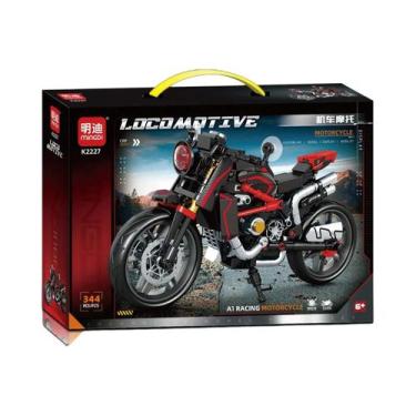 Imagem de Blocos De Montar De Moto Retrô Urbana: Brinquedos De Veículos De Corri