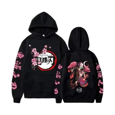 Imagem de Moletom Feminino plus Size Harajuku Demon Slayer Nezuko Com Estampa Gr