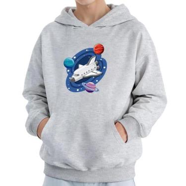 Imagem de Moletom Infantil Canguru Menino Algodão Estampa Espacial - Samcro, Cin
