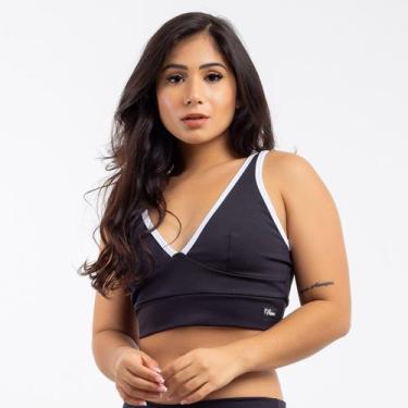 Imagem de Top Fitness Feminino Academia Treino Decote V Viére - Vière, Preto, P