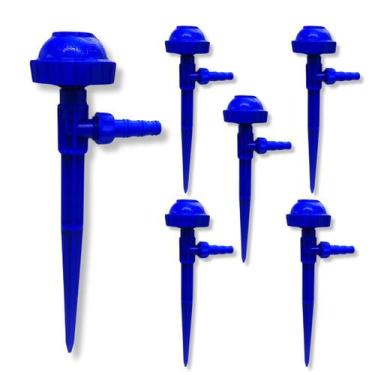 Imagem de Kit 6 Aspersor Vulcão Rosca 1/2 + Haste 30cm c/ Adaptador - Agrojet, A