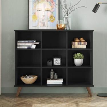 Imagem de Estante de Livros Retrô 108cmx93cm Baixa 6 Nichos Toq - Qmovi