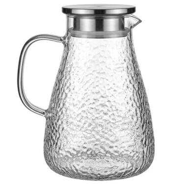Imagem de Jarra de Vidro com Tampa Inox Tipo Martelado 1,8 Litro - Wincy