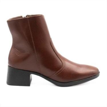 Imagem de Bota Zatta Bico Quadrado Salto Bloco Couro Clarice-Feminino