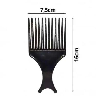 Imagem de Pente Garfo Cabelo Cacheado Crespo Afro Plástico - Generica