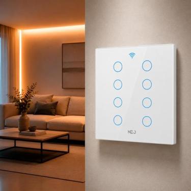 Imagem de Interruptor Inteligente Smart Wi-fi Alexa google 8 Botões 4x4 Bivolt B
