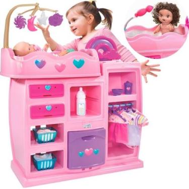 Imagem de Quarto Encantado Infantil 2 em 1 Banheira Sai Água Rosa com Acessorios