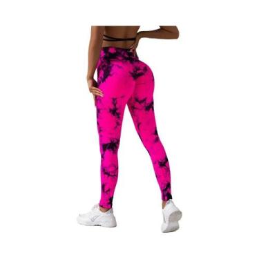 Imagem de Leggings De Yoga Femininas De Cintura Alta Com Tie Dye, Controle De Ab