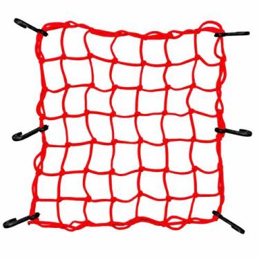 Imagem de Rede Elástica Redinha Aranha Moto Bagageiro Tamanho M 45X45 Vermelho -