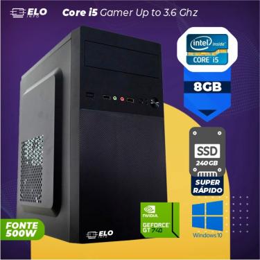 Imagem de Computador Elo Gamer Intel Core i5 3,6Ghz 8GB Ram Hd ssd 240GB Geforce 2GB GT740 Fonte 500W Reais Windows 10 e pacote de Programas