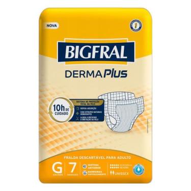 Imagem de Fralda Geriátrica Bigfral Derma Plus Regular G 7 Unidades