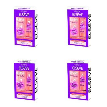 Imagem de Kit 4 Und Kit Shampoo Elseve 375ml + Condicionador Liso Sonhos 170ml