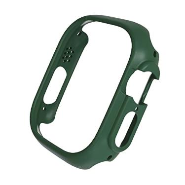 Imagem de KAPPDE Capa fosca para Apple Watch Series 7/8 41mm45mm Bumper protetor Hard PC Frame Protector Case para iwatch Series8 Pro/Ultra 49mm (Cor: Verde escuro, Tamanho: 45mm para 8/7)