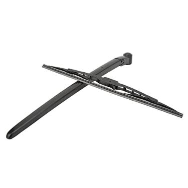 Imagem de Braço do limpador traseiro, lâmina de limpador traseiro de carro de campo de contato grande limpa completamente liga de metal preta de borracha para veículo