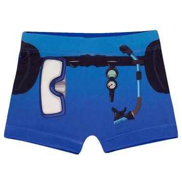 Imagem de Sunga Infantil Boxer Azul Mergulhador Scuba Diver Tip Top