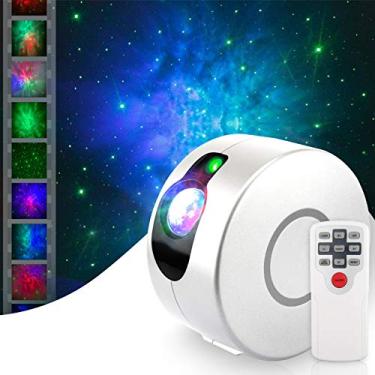 Imagem de Projetor de luz noturna HugeHard com controle remoto, projetor de galáxia de céu estrelado rotativo 360, projetor de estrelas noturnas LED com 15 modos de iluminação para decoração
