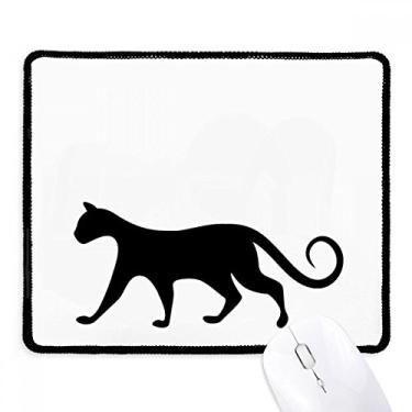 Imagem de Mousepad encantador preto com desenho de animal para amantes de gatos, tapete de borracha para jogos