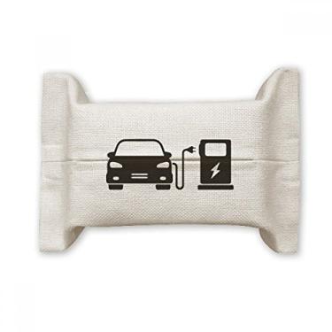 Imagem de Bolsa de linho de algodão para proteger o meio ambiente com capa de papel para lenços faciais Black Charing Energy Vehicles