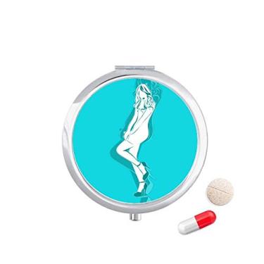 Imagem de Caixa de comprimidos Blue Plump Beauty Woman Pocket Medicine Storage Box Dispenser recipiente