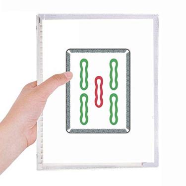 Imagem de Caderno Mahjong Bamboo Bar 5 azulejos padrão folha solta diário recarregável artigos de papelaria